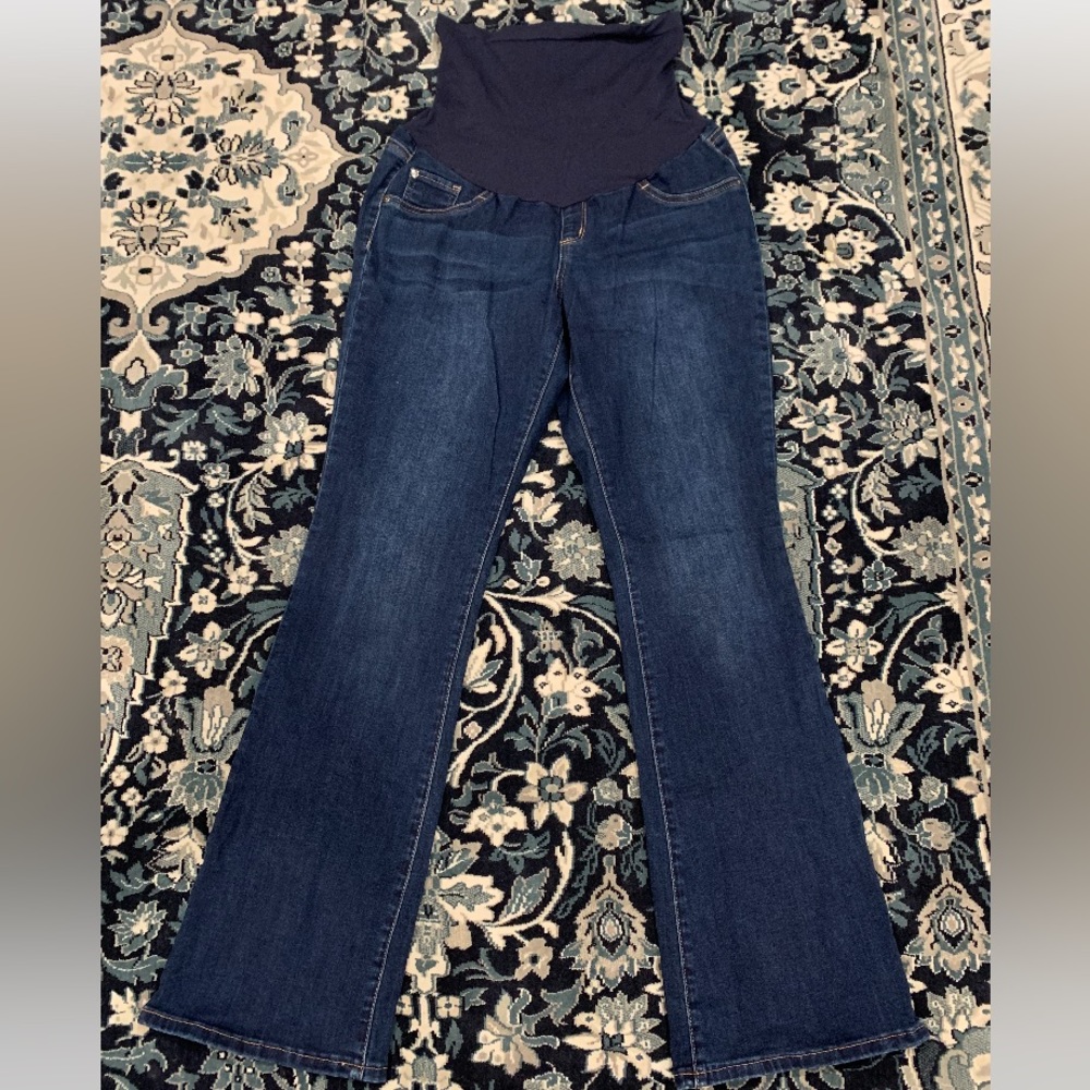Indigo Blue Dark Wash Maternity Jeans size Large